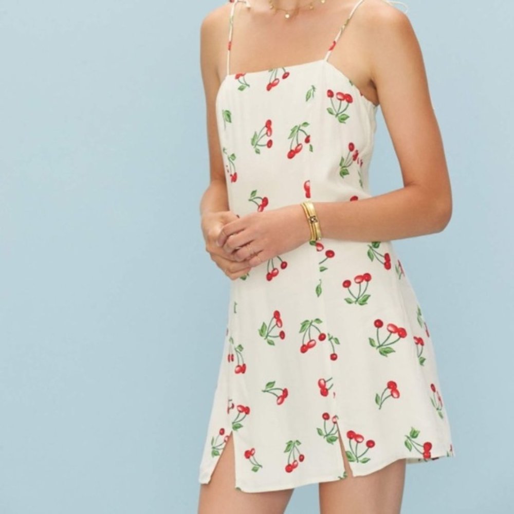 Privacy Please Cherry Print Summer Mini Dress